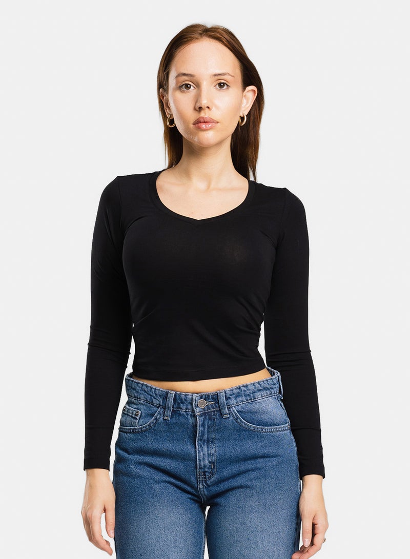 V-Neck Long Sleeve Top